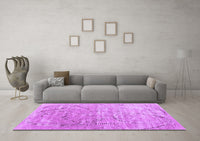 Machine Washable Abstract Purple Contemporary Rug, wshcon2281pur