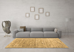 Machine Washable Abstract Brown Contemporary Rug in a Living Room,, wshcon2281brn