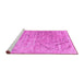 Sideview of Machine Washable Abstract Pink Contemporary Rug, wshcon2281pnk