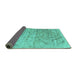 Sideview of Abstract Turquoise Contemporary Rug, con2281turq