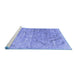 Sideview of Machine Washable Abstract Blue Contemporary Rug, wshcon2281blu