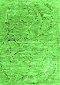 Abstract Green Contemporary Rug, con2281grn