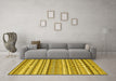 Machine Washable Abstract Yellow Contemporary Rug in a Living Room, wshcon2282yw