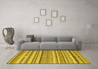 Machine Washable Abstract Yellow Contemporary Rug, wshcon2282yw