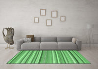 Machine Washable Abstract Emerald Green Contemporary Rug, wshcon2282emgrn