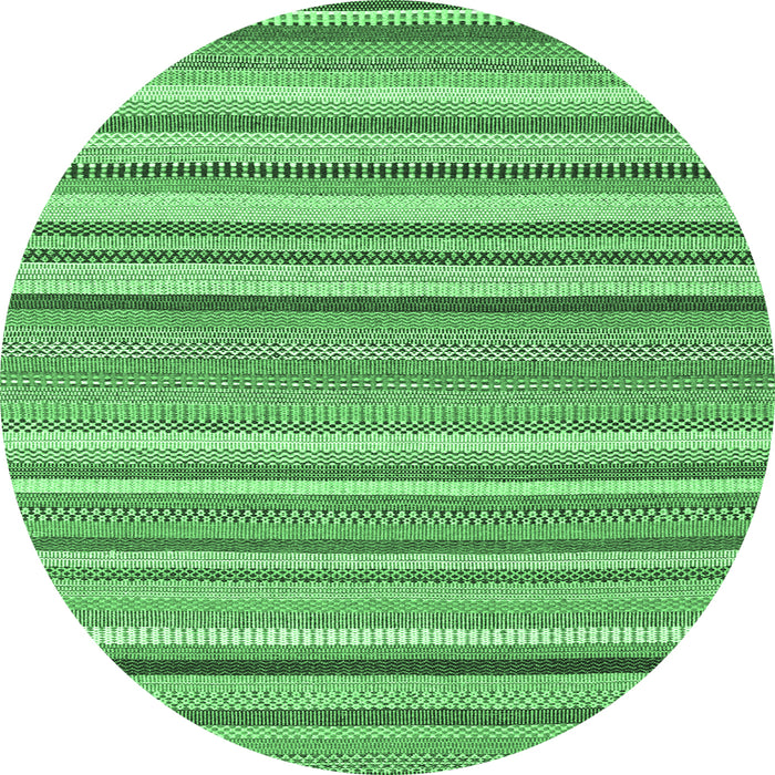 Round Abstract Emerald Green Contemporary Rug, con2282emgrn