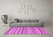 Machine Washable Abstract Pink Contemporary Rug in a Living Room, wshcon2282pnk