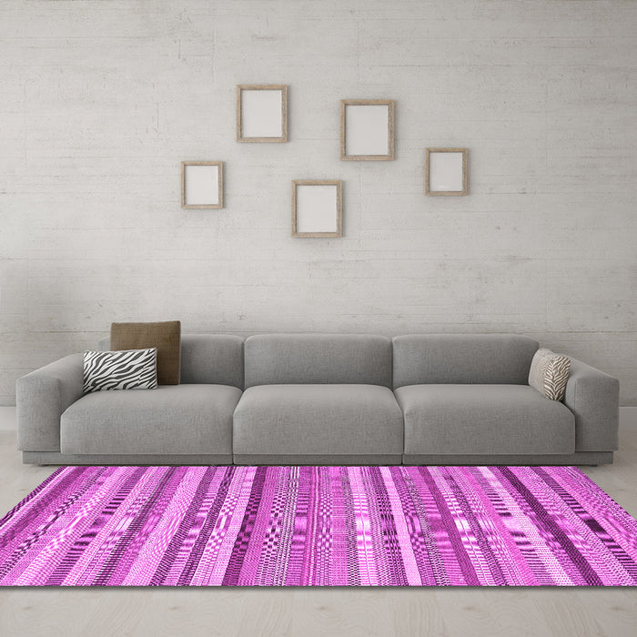 Machine Washable Abstract Pink Contemporary Rug in a Living Room, wshcon2282pnk