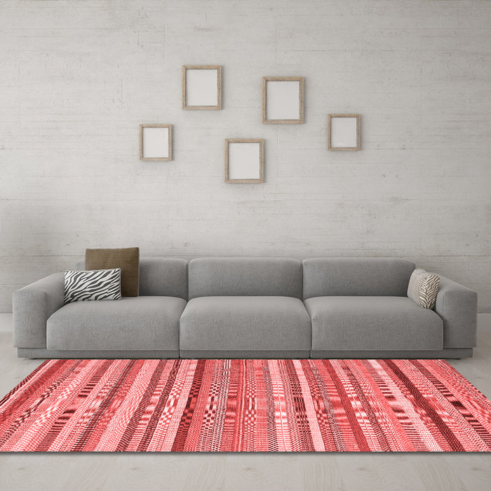 Contemporary Red Washable Rugs