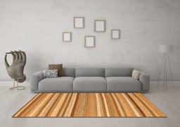 Machine Washable Abstract Orange Contemporary Area Rugs in a Living Room, wshcon2282org