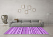 Machine Washable Abstract Purple Contemporary Area Rugs in a Living Room, wshcon2282pur