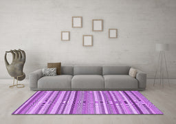 Machine Washable Abstract Purple Contemporary Area Rugs in a Living Room, wshcon2282pur