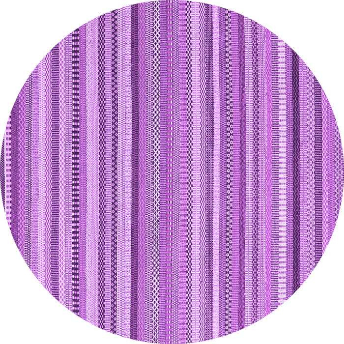 Round Machine Washable Abstract Purple Contemporary Area Rugs, wshcon2282pur