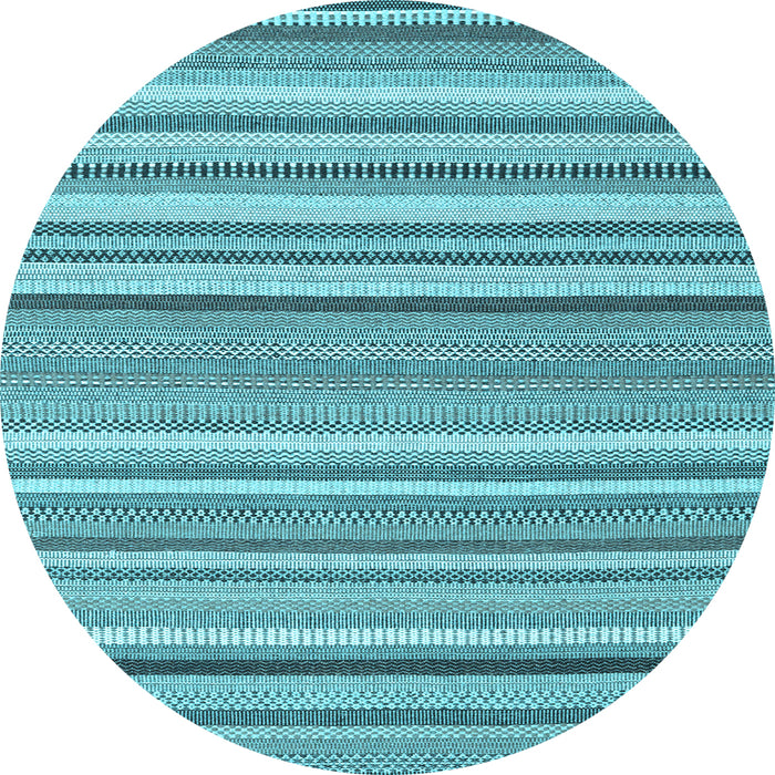 Round Abstract Light Blue Contemporary Rug, con2282lblu