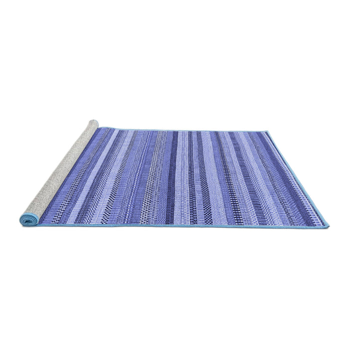 Sideview of Machine Washable Abstract Blue Contemporary Rug, wshcon2282blu