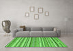 Machine Washable Abstract Green Contemporary Area Rugs in a Living Room,, wshcon2282grn