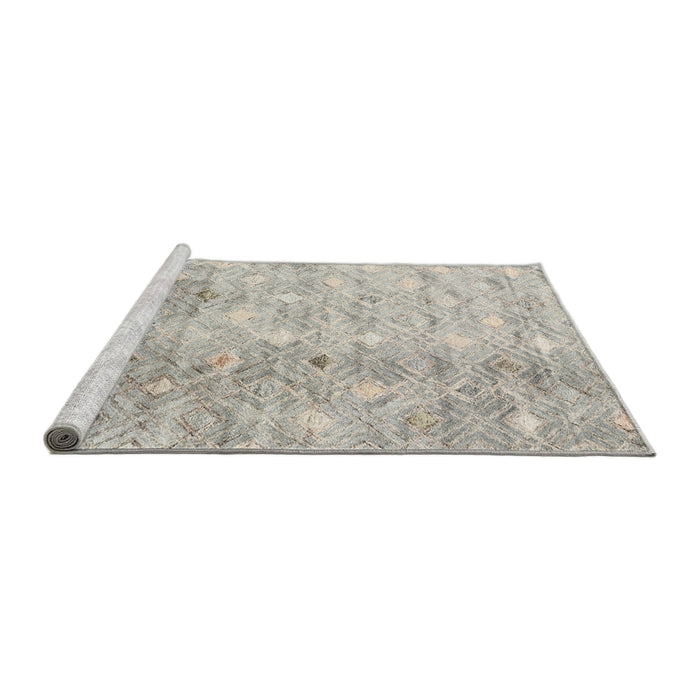 Serging Thickness of Machine Washable Contemporary Rosy Brown Pink Rug, wshcon2283