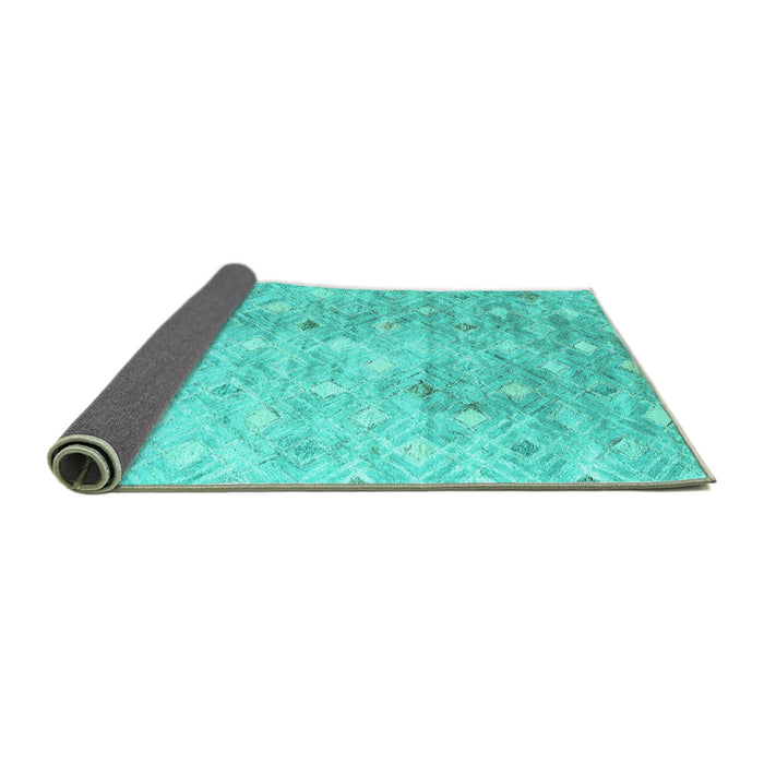 Sideview of Abstract Turquoise Contemporary Rug, con2283turq