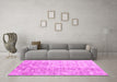 Machine Washable Abstract Pink Contemporary Rug in a Living Room, wshcon2283pnk