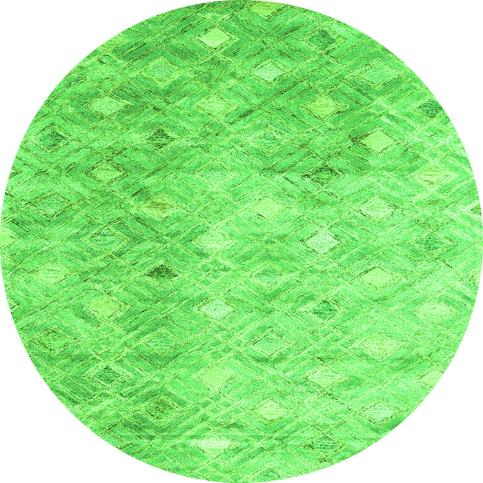Square Abstract Green Contemporary Rug, con2283grn