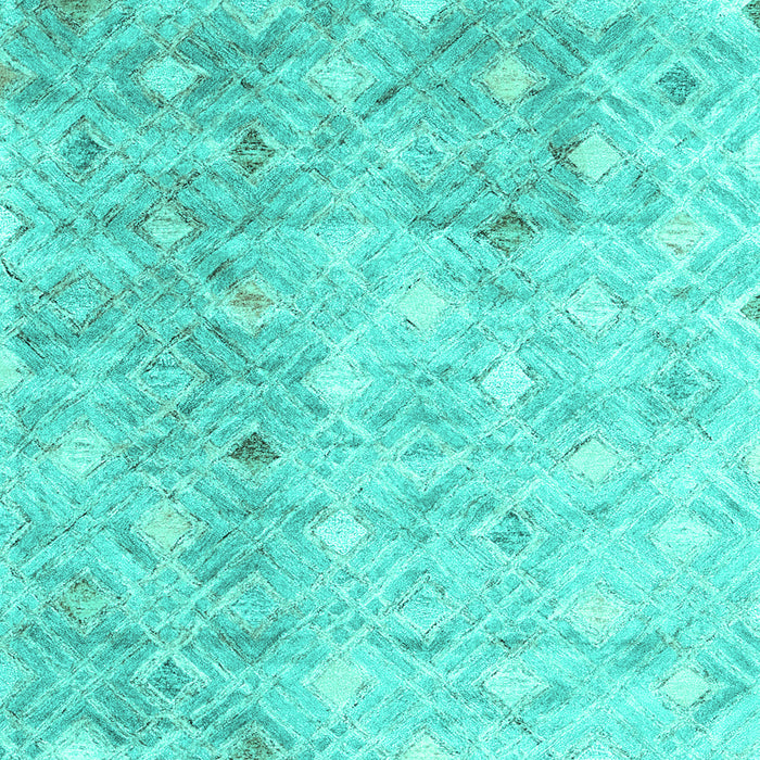Machine Washable Abstract Turquoise Contemporary Area Rugs, wshcon2283turq