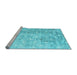 Sideview of Machine Washable Abstract Light Blue Contemporary Rug, wshcon2283lblu