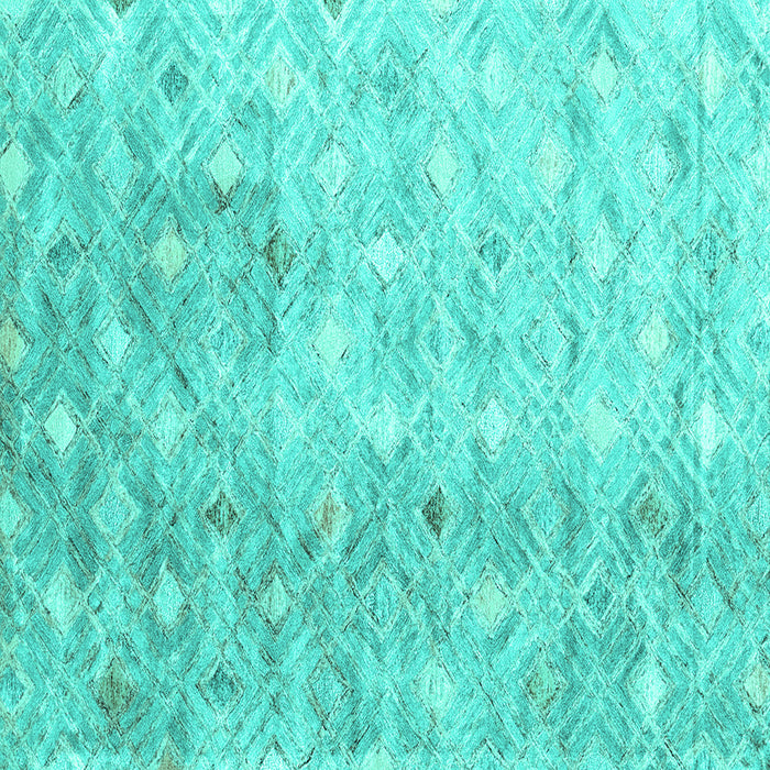Square Abstract Turquoise Contemporary Rug, con2283turq