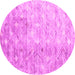 Round Abstract Pink Contemporary Rug, con2283pnk