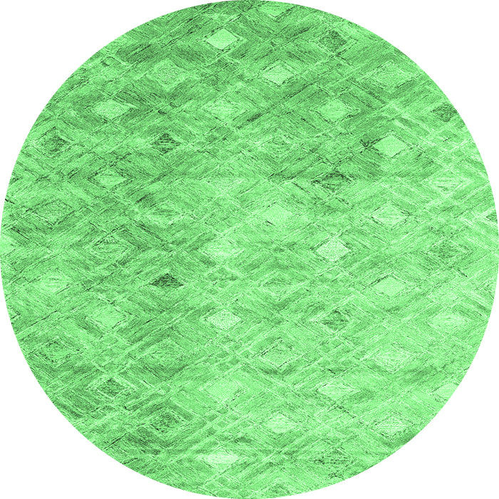 Round Abstract Emerald Green Contemporary Rug, con2283emgrn