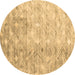 Round Abstract Brown Contemporary Rug, con2283brn