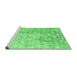 Sideview of Machine Washable Abstract Emerald Green Contemporary Area Rugs, wshcon2283emgrn