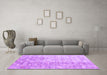 Machine Washable Abstract Purple Contemporary Area Rugs in a Living Room, wshcon2283pur