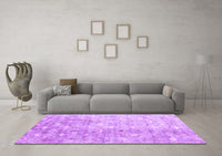 Machine Washable Abstract Purple Contemporary Rug, wshcon2283pur