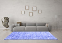 Machine Washable Abstract Blue Contemporary Rug, wshcon2283blu