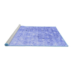 Sideview of Machine Washable Abstract Blue Contemporary Rug, wshcon2283blu