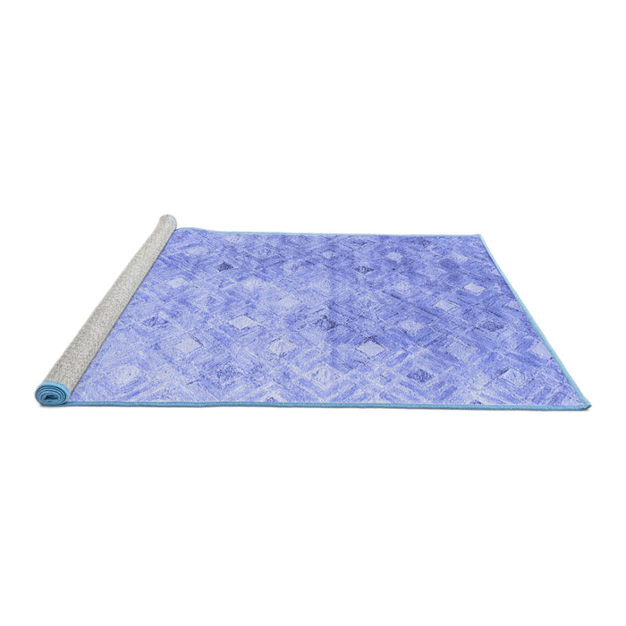 Sideview of Machine Washable Abstract Blue Contemporary Rug, wshcon2283blu