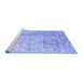Sideview of Machine Washable Abstract Blue Contemporary Rug, wshcon2283blu