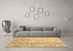 Machine Washable Abstract Brown Contemporary Rug in a Living Room,, wshcon2283brn