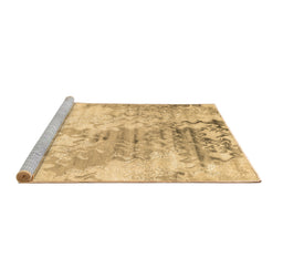 Sideview of Machine Washable Abstract Brown Contemporary Rug, wshcon2284brn