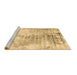 Sideview of Machine Washable Abstract Brown Contemporary Rug, wshcon2284brn