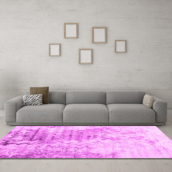 Machine Washable Abstract Pink Contemporary Rug in a Living Room, wshcon2284pnk