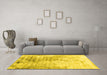 Machine Washable Abstract Yellow Contemporary Rug in a Living Room, wshcon2284yw