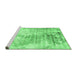 Sideview of Machine Washable Abstract Emerald Green Contemporary Area Rugs, wshcon2284emgrn