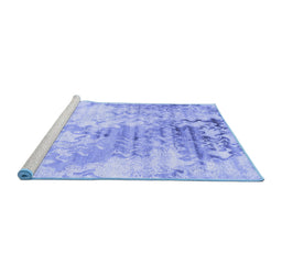 Sideview of Machine Washable Abstract Blue Contemporary Rug, wshcon2284blu