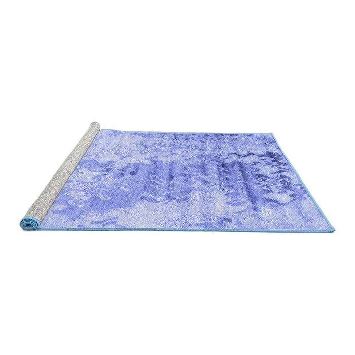 Sideview of Machine Washable Abstract Blue Contemporary Rug, wshcon2284blu