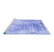 Sideview of Machine Washable Abstract Blue Contemporary Rug, wshcon2284blu