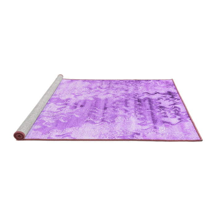 Sideview of Machine Washable Abstract Purple Contemporary Area Rugs, wshcon2284pur