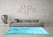 Machine Washable Abstract Light Blue Contemporary Rug in a Living Room, wshcon2284lblu