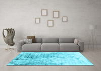 Machine Washable Abstract Light Blue Contemporary Rug, wshcon2284lblu