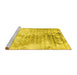 Sideview of Machine Washable Abstract Yellow Contemporary Rug, wshcon2284yw